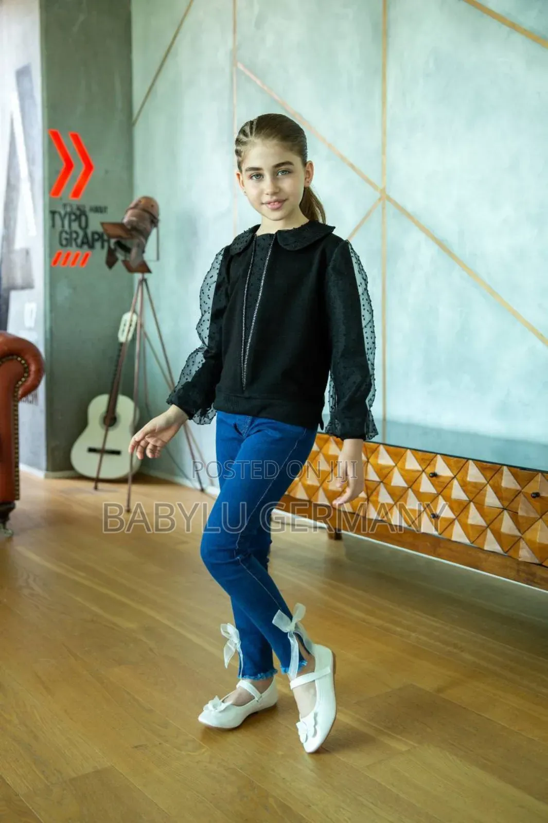 Black Sweater and Stylish Jeans for Girls