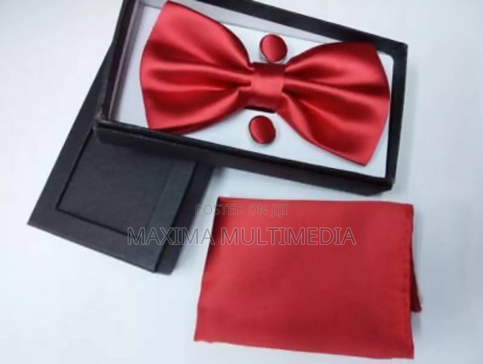 Men's Bowtie With Cufflinks And Pocket Hanky