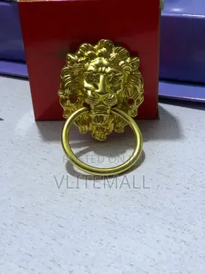 Lions Head Door Knocker, Solid Gold, Hand Polished
