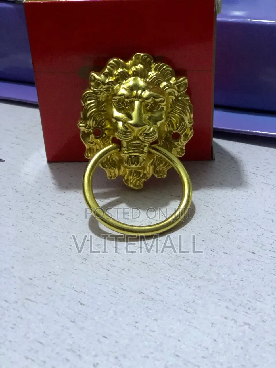 Lions Head Door Knocker, Solid Gold, Hand Polished