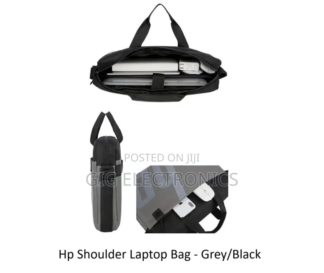 Hp Shoulder Laptop Bag - Grey/Black