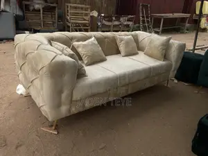 Cream Fabric 3 in Sofa With Pilos(Free Delivery)