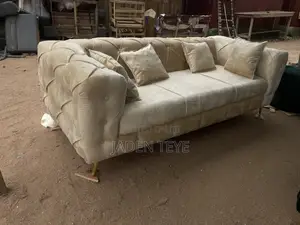 Cream Fabric 3 in Sofa With Pilos(Free Delivery)
