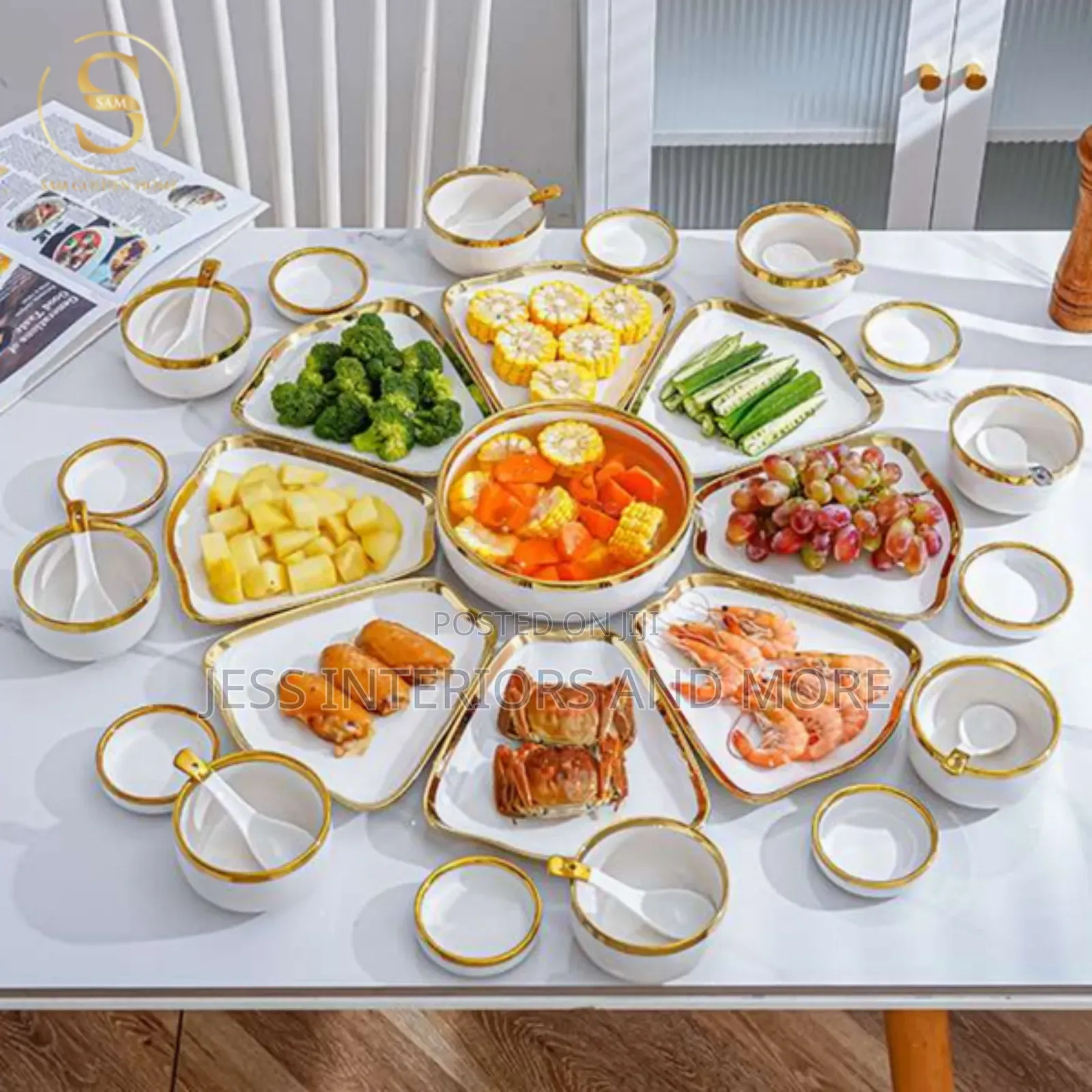 Dinnerware Set for 8 People (White )