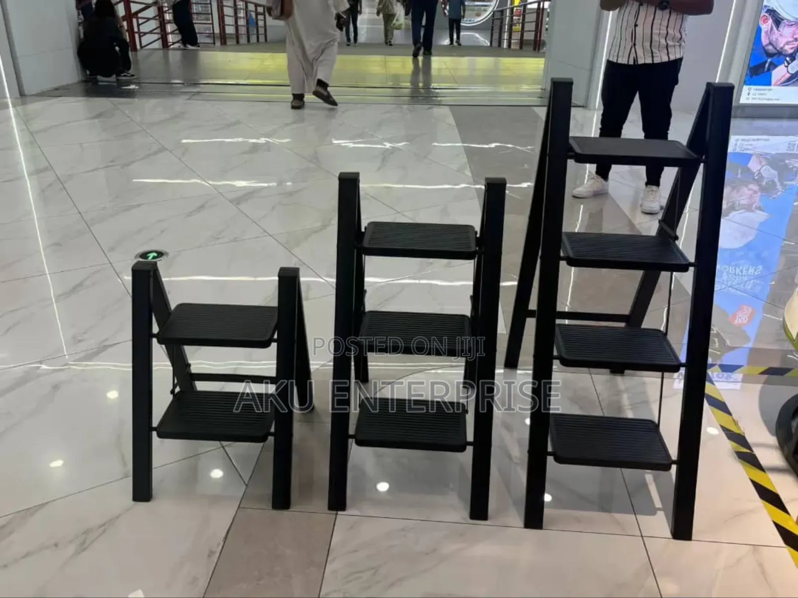 Foldable Ladder Black A-shaped Telescope Ladder