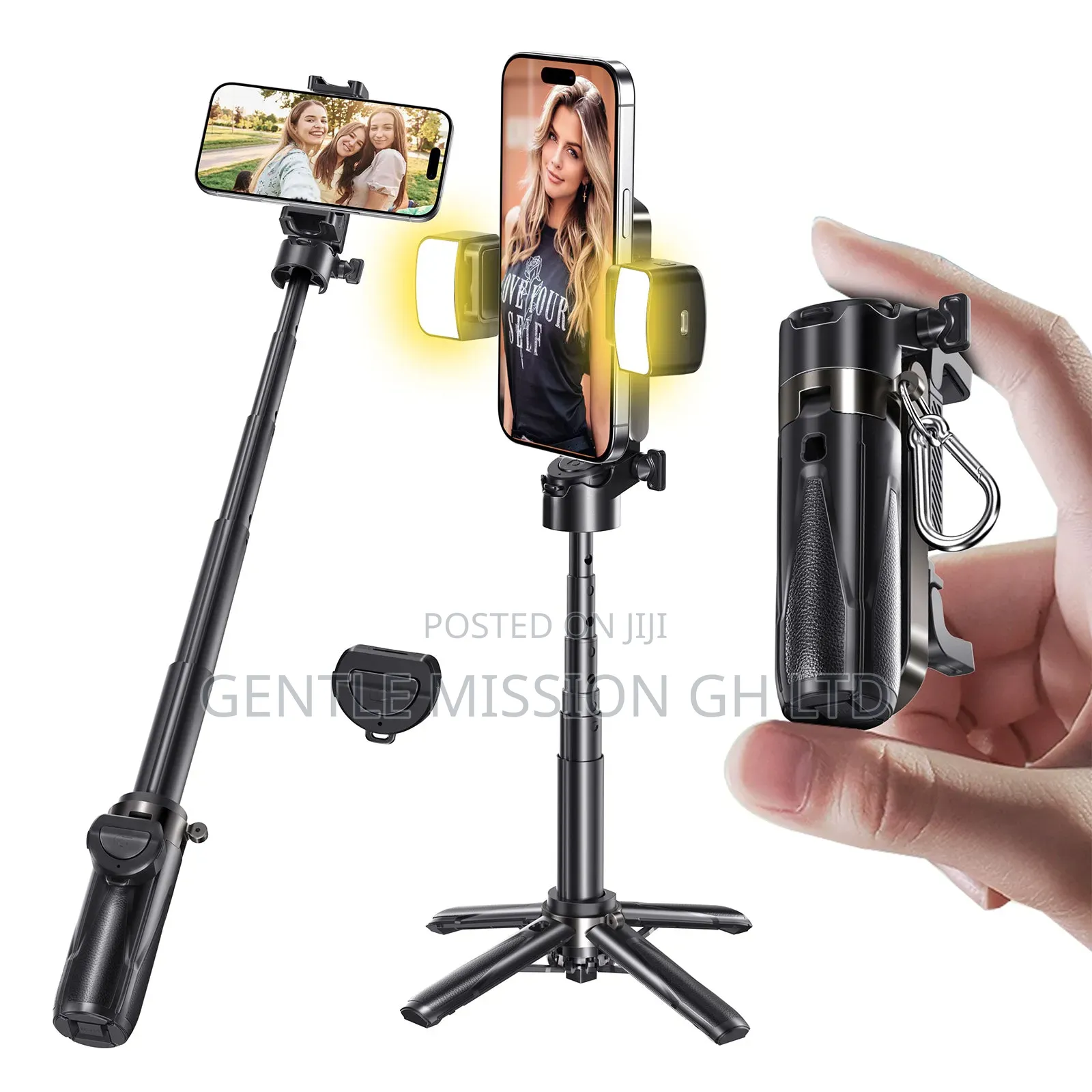 L16 With 2 Led Lights Selfie Stick Tripod