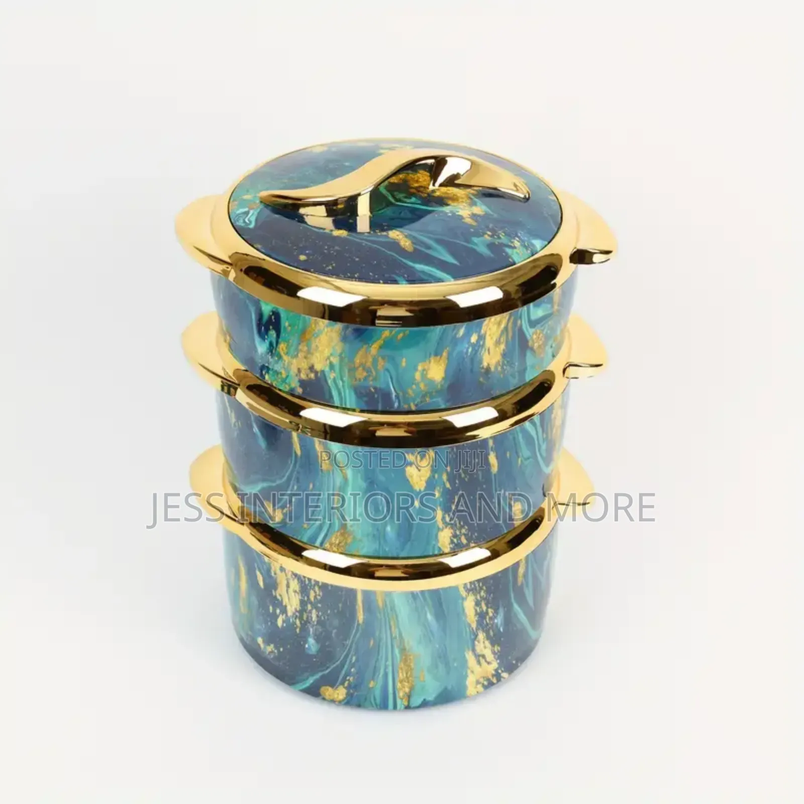 Marble Blue Insulated Dish Set