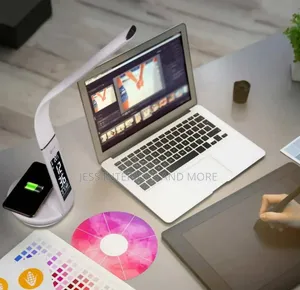 Smart Desk Lamp With Clock and Wireless Charging Station