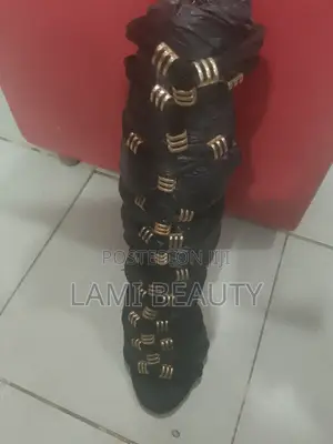Black Gold Design Mini Sandals Boots