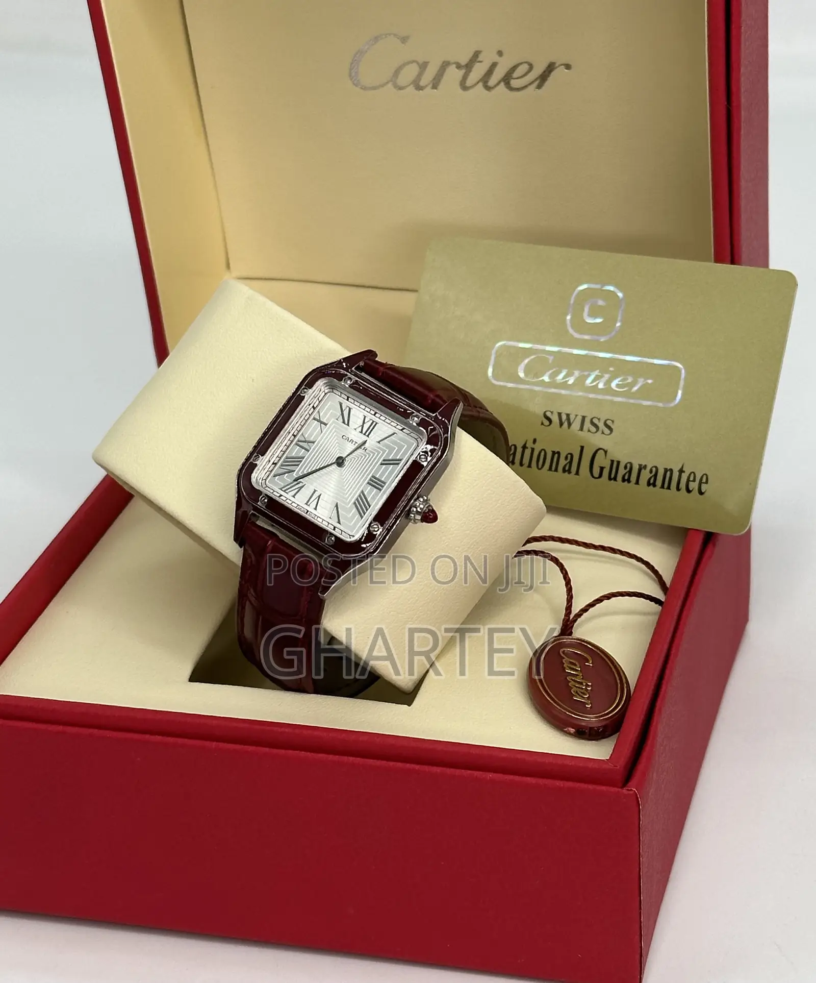 Santos De Cartier Premium Quality Leather Strap Auto Watch