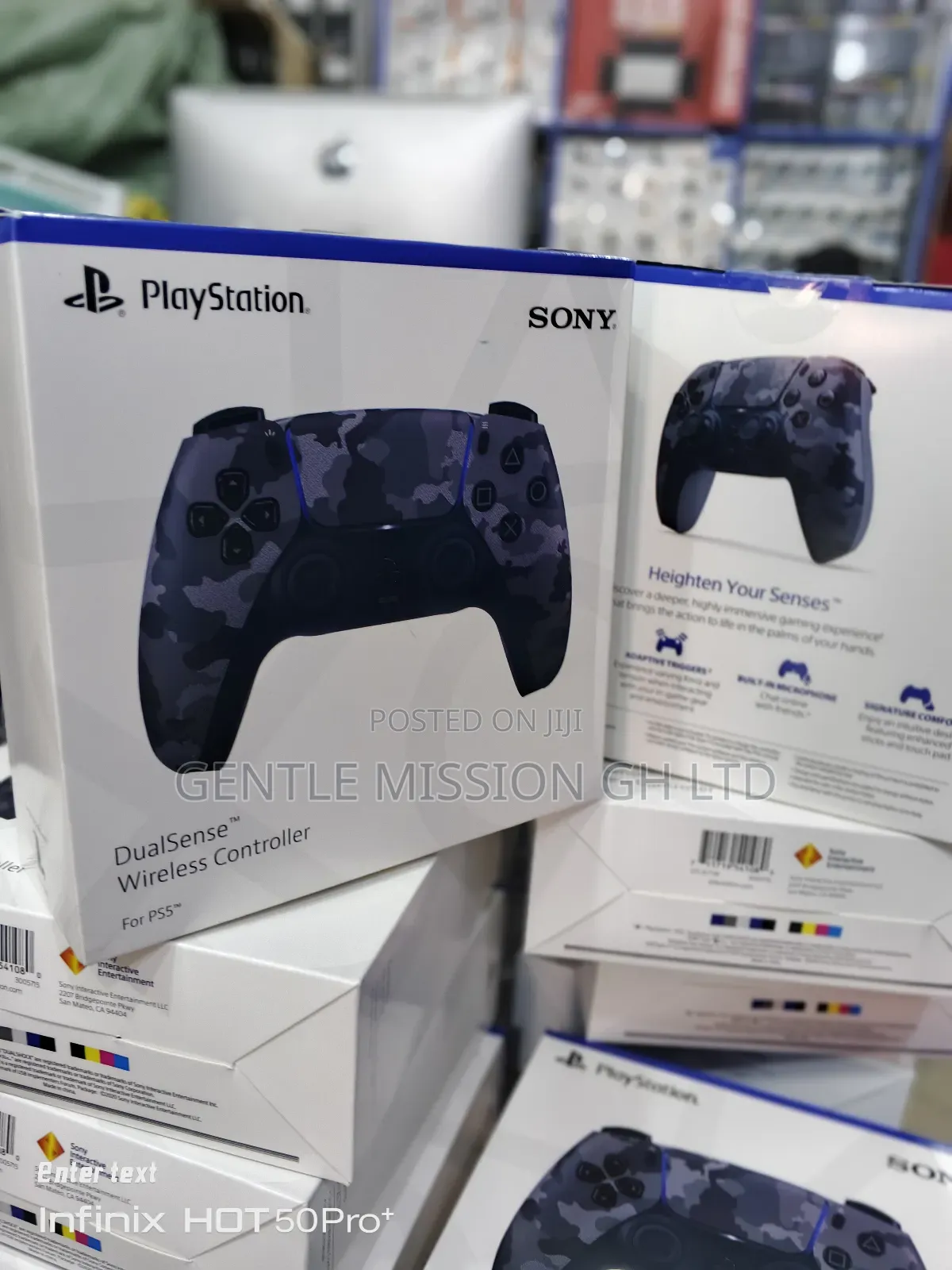 Original Ps5 Gray Camouflage Dualsense Controller Pad