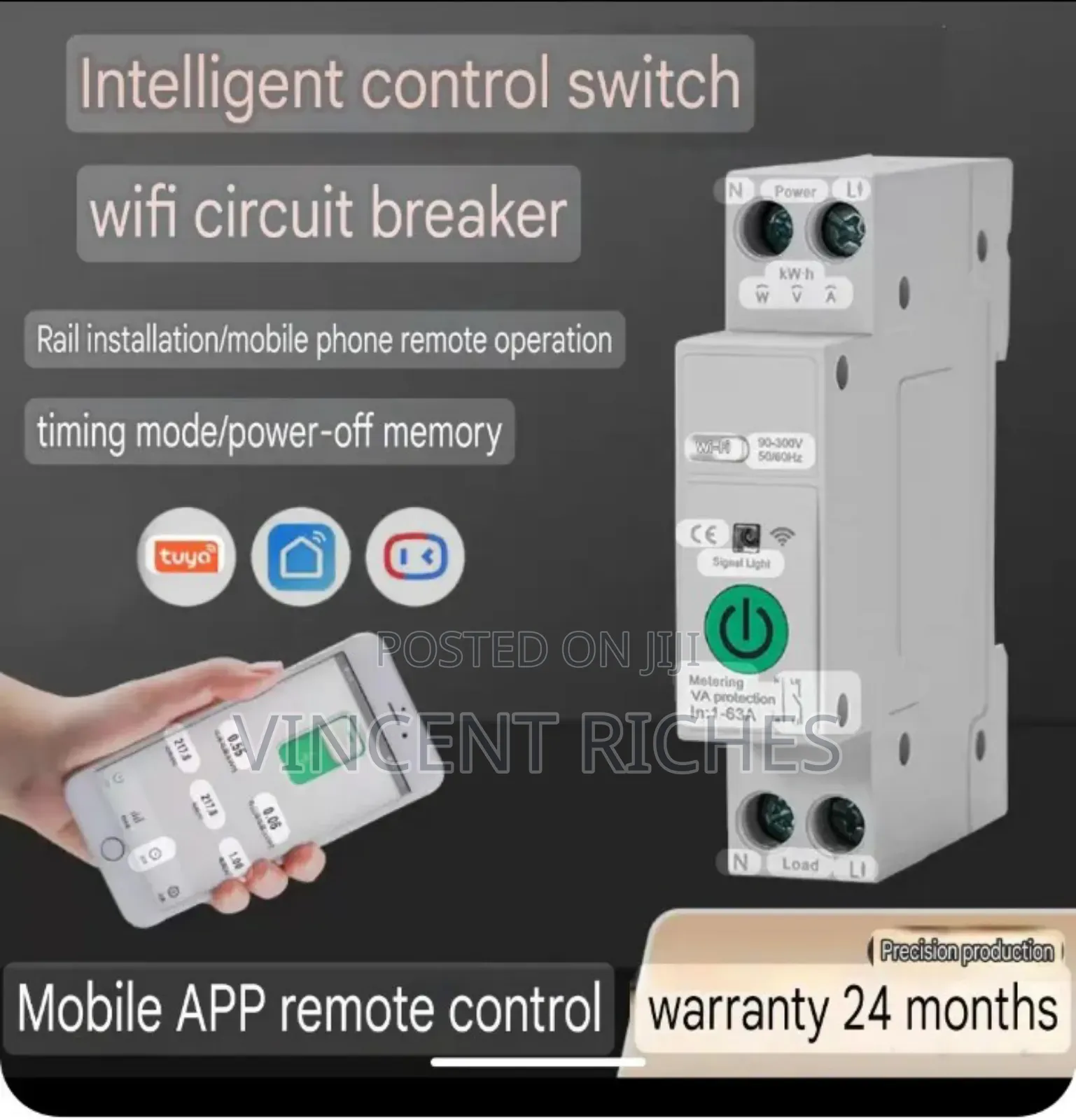 1pole Smart Wifi Breaker Switch - Remotely Control on Phone