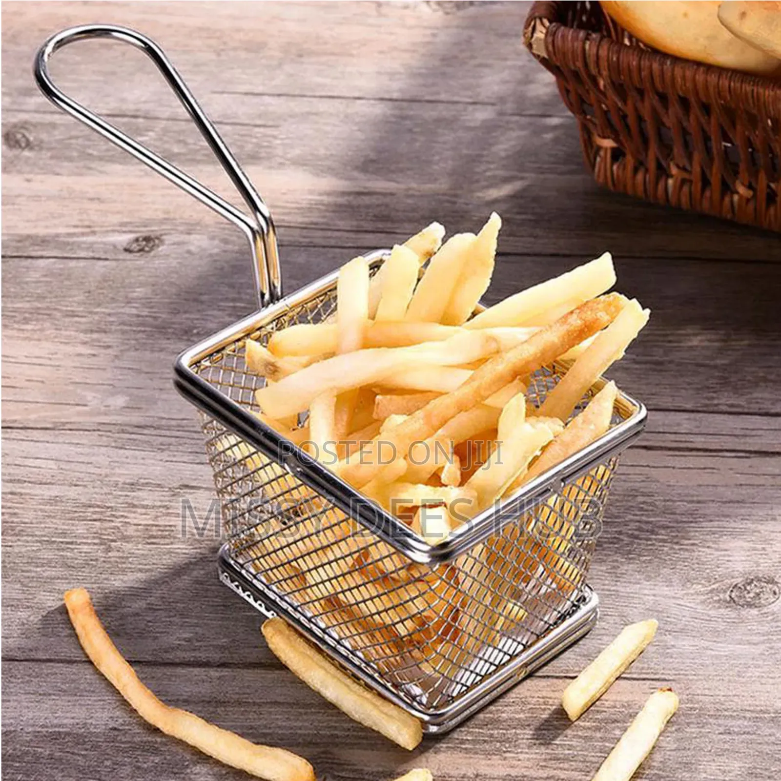 Mini Silver Fries Basket