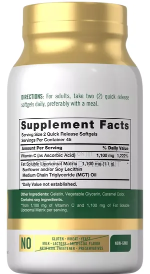 Liposomal Vitamin C Complex | 2200mg | 90 High Potency