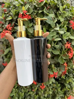 250ml Pet Cosmetic Lotion Bottle With Gold Pump