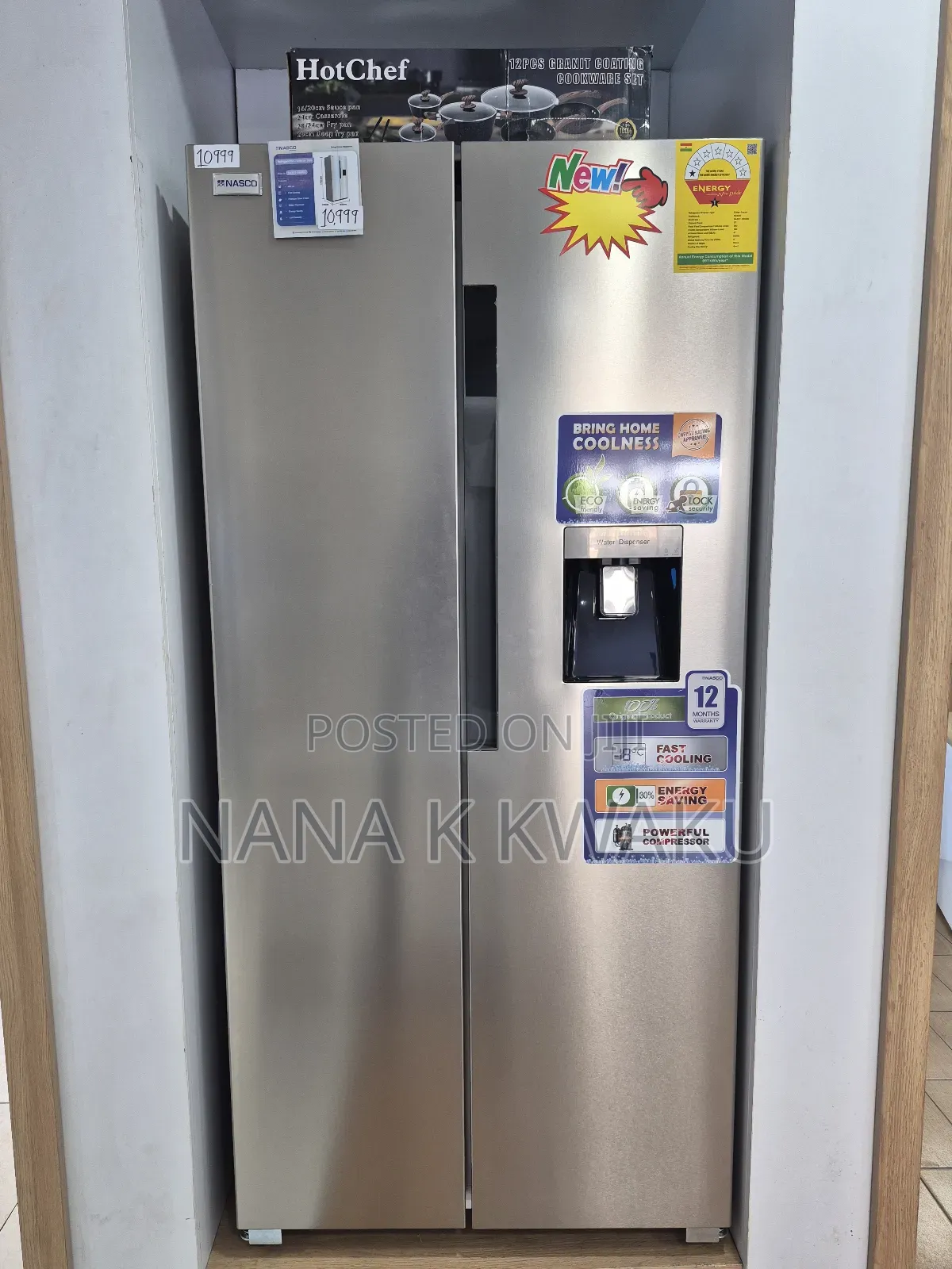 New Nasco 400litres Side by Side Fridge