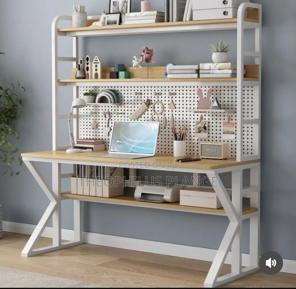 Double Decker Desk / Computer Desk With Pegboard