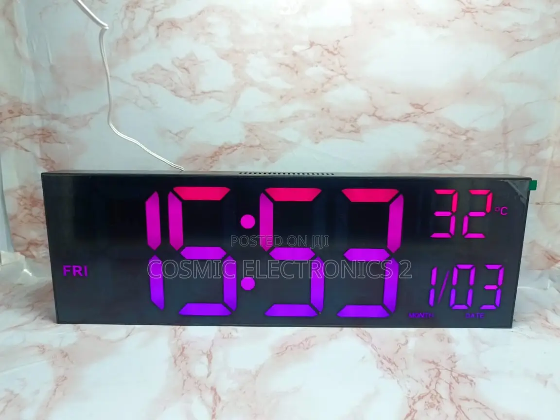 16-Inch Large Led Display Alarm Clock With Multi- Display