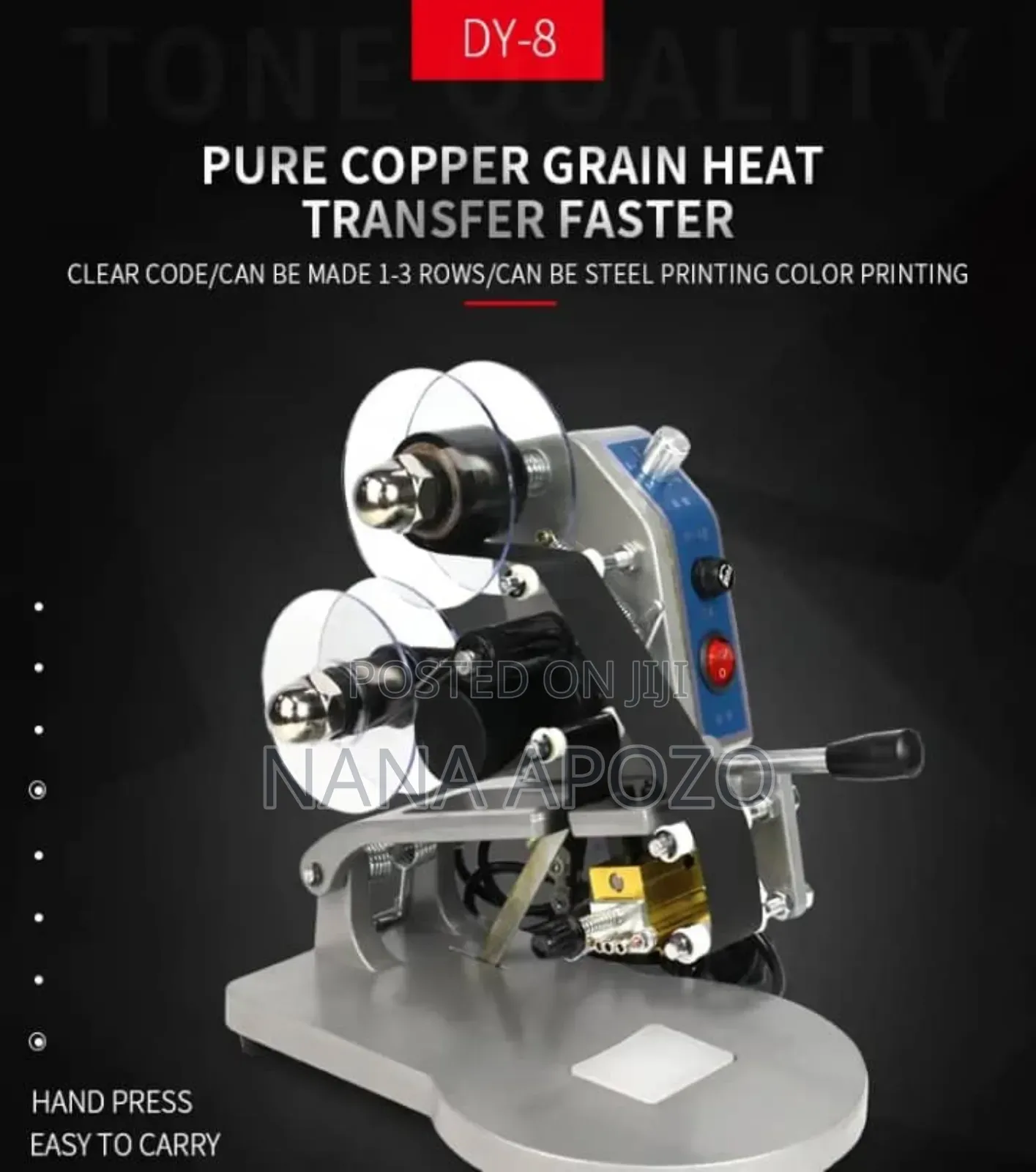 Dy-8 Manual Ribbon Direct Heat for Expiry Date Printing
