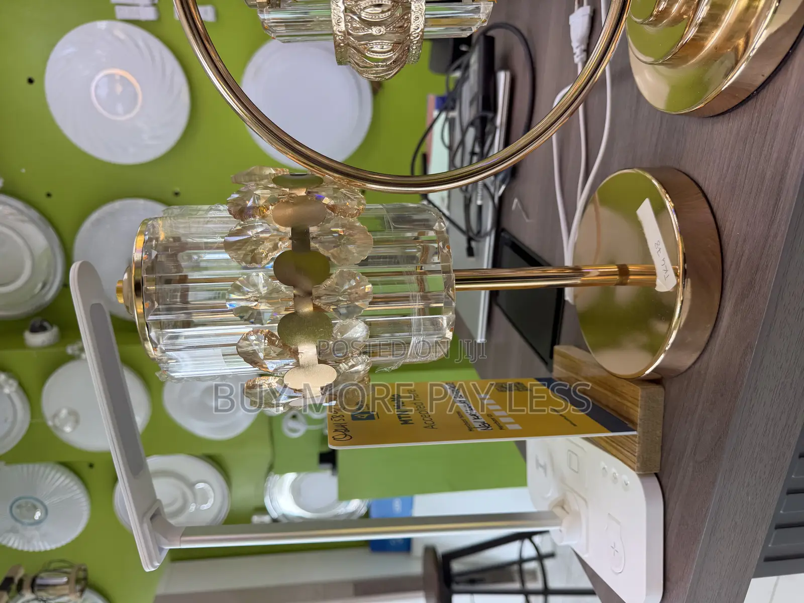 Table Lamps / Bedside Lamp Gold Crystal