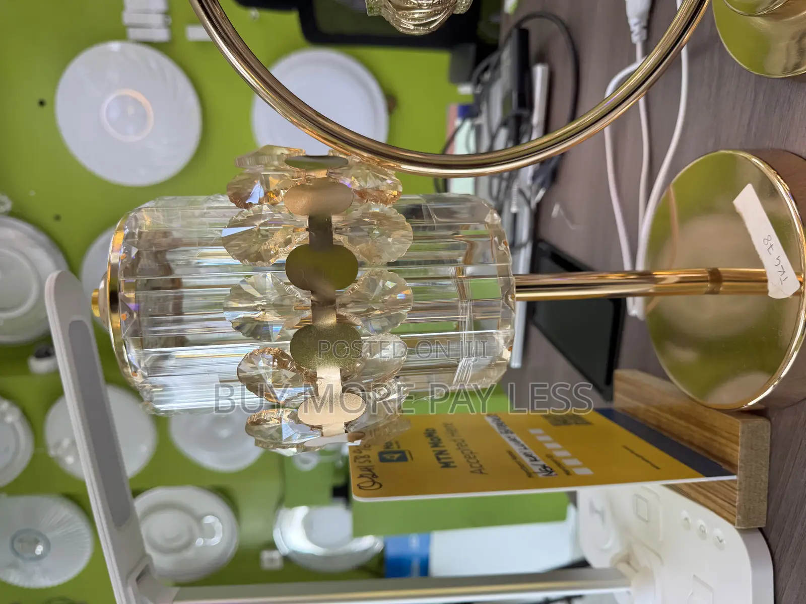 Table Lamps / Bedside Lamp Gold Crystal
