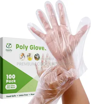 Disposable Food Polythene Gloves, 100pcs Pack
