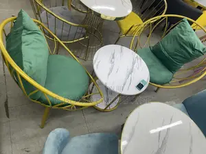 Dining Table With 2 Metal Chairs
