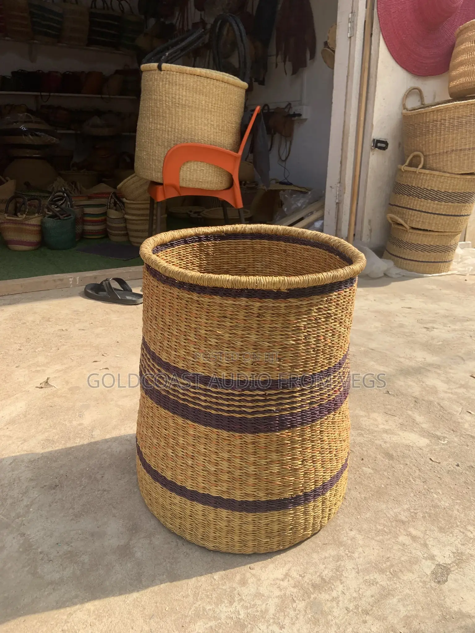 Hand Woven Straw Basket(Laundry Basket)