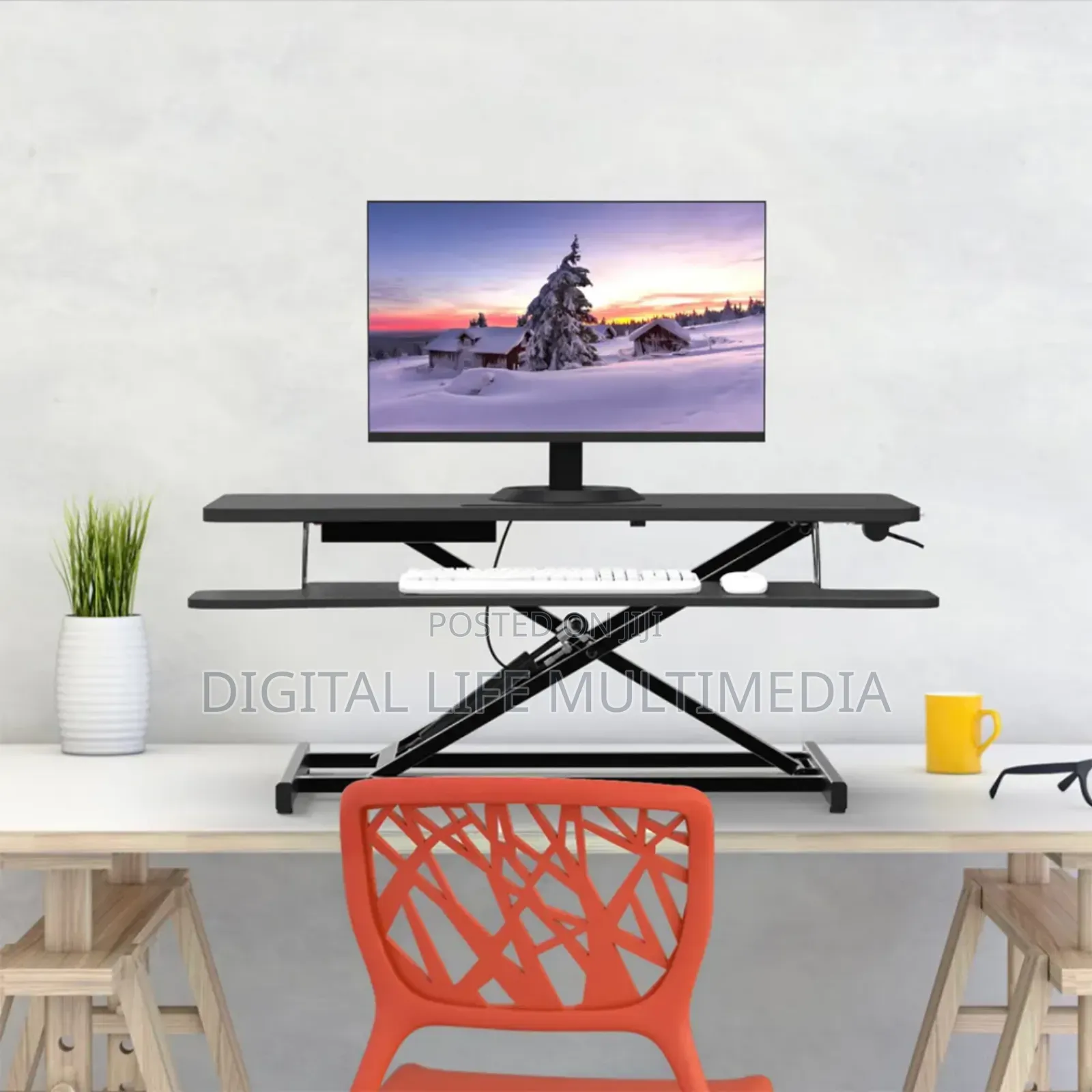 Dual Monitor Desktop Sit Stand Converter