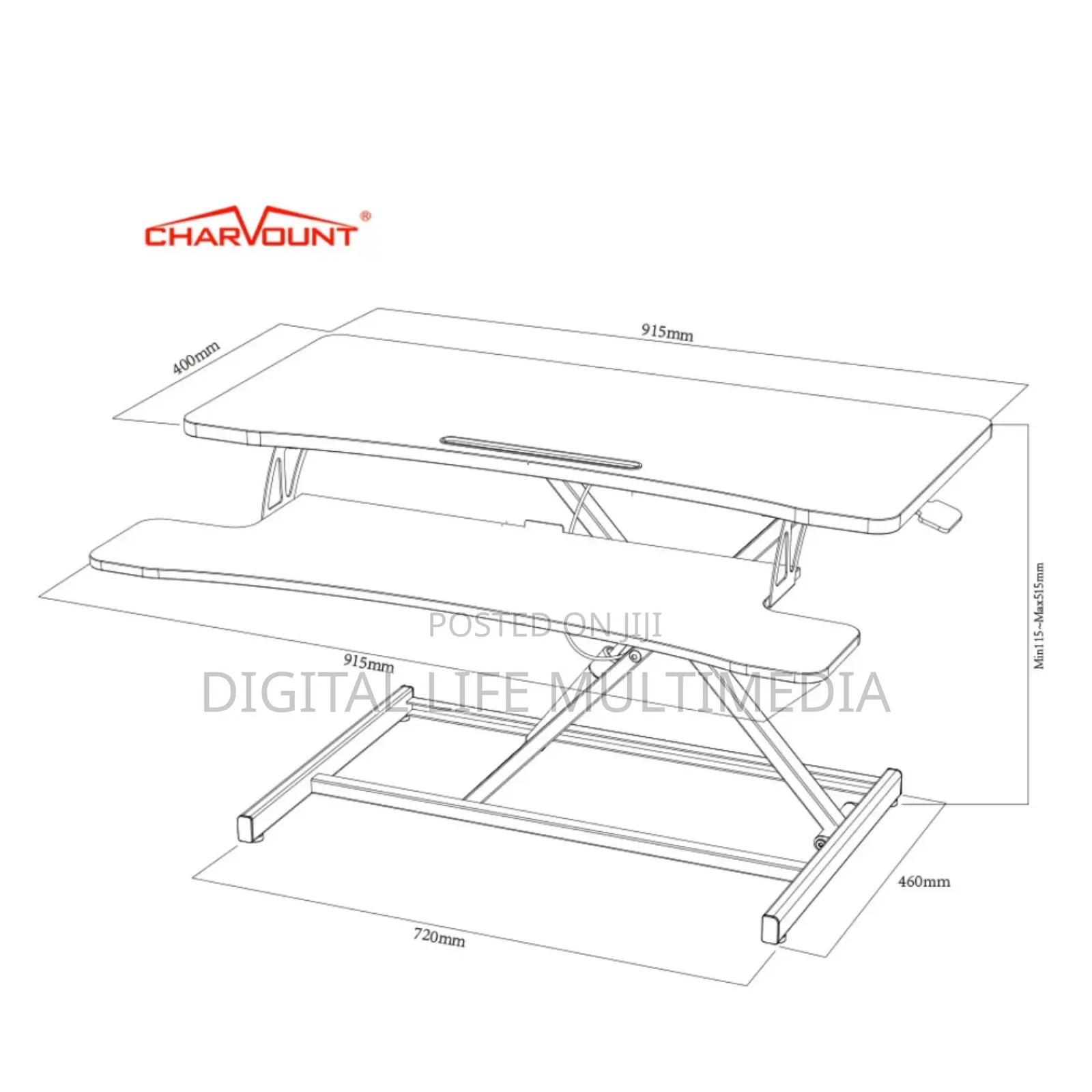 Dual Monitor Desktop Sit Stand Converter