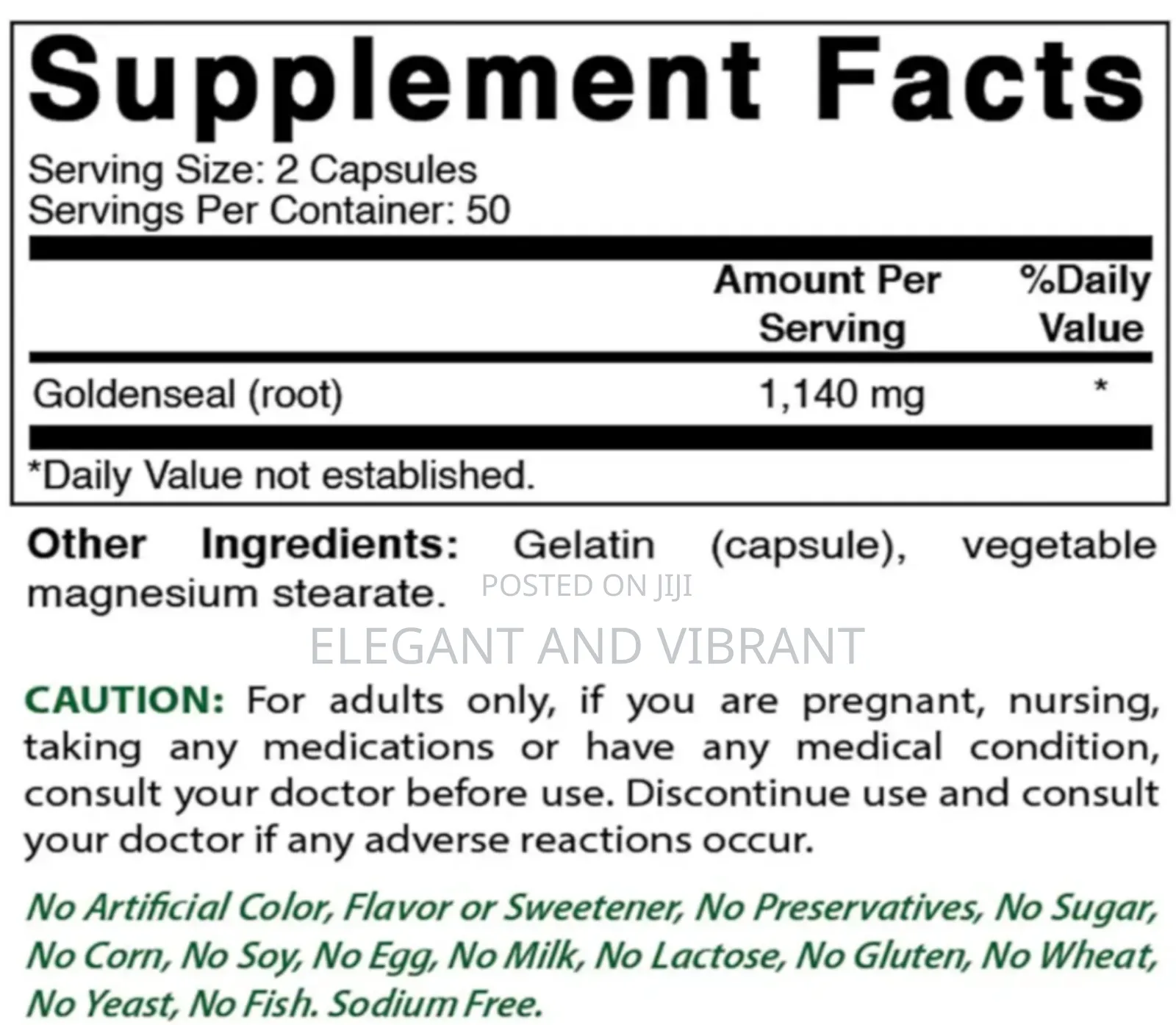 Goldenseal Root Supplement 570mg