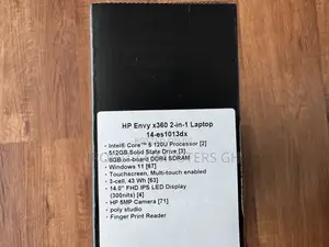 New Laptop HP Envy 14 8GB Intel SSD 512GB