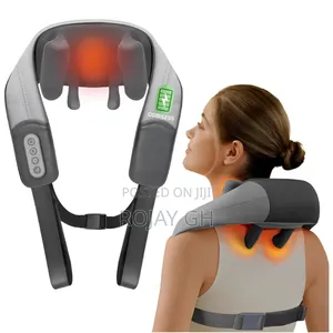 Rechargeable Neck Shoulder Massager With Heat Relax - Grey