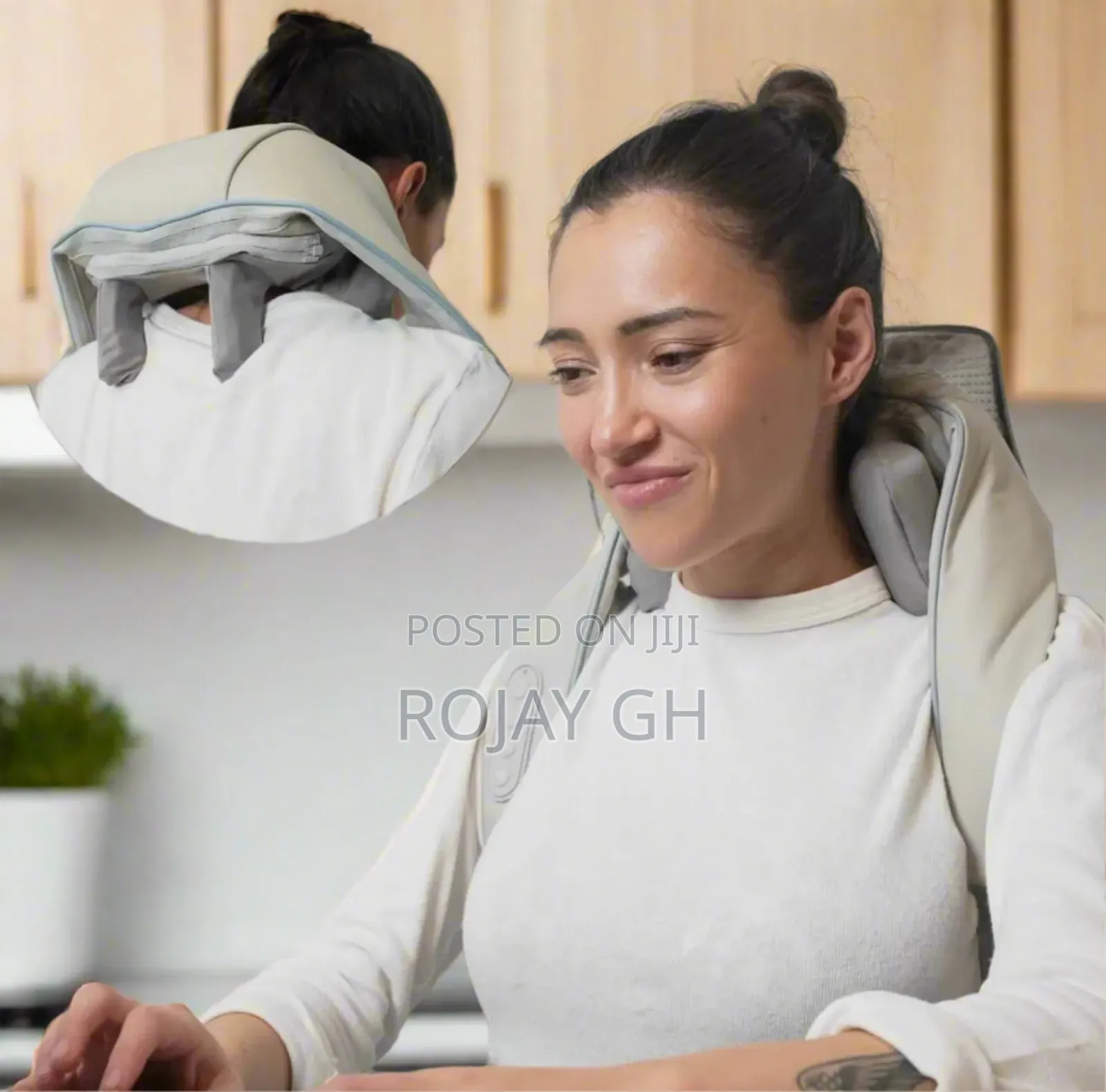 Rechargeable Neck Shoulder Massager With Heat Relax - Grey