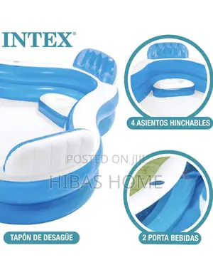Intex Swim Center Family Lounge Pool (991ltrs)(229x229x66cm)