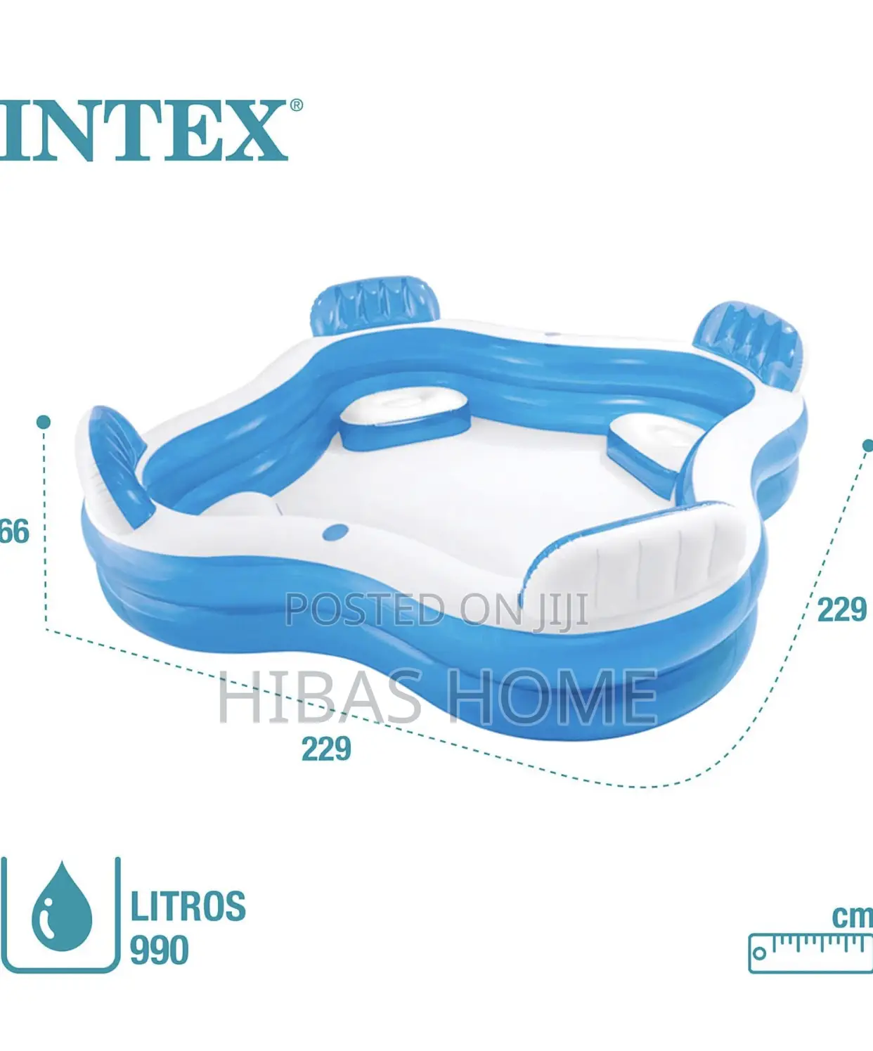 Intex Swim Center Family Lounge Pool (991ltrs)(229x229x66cm)