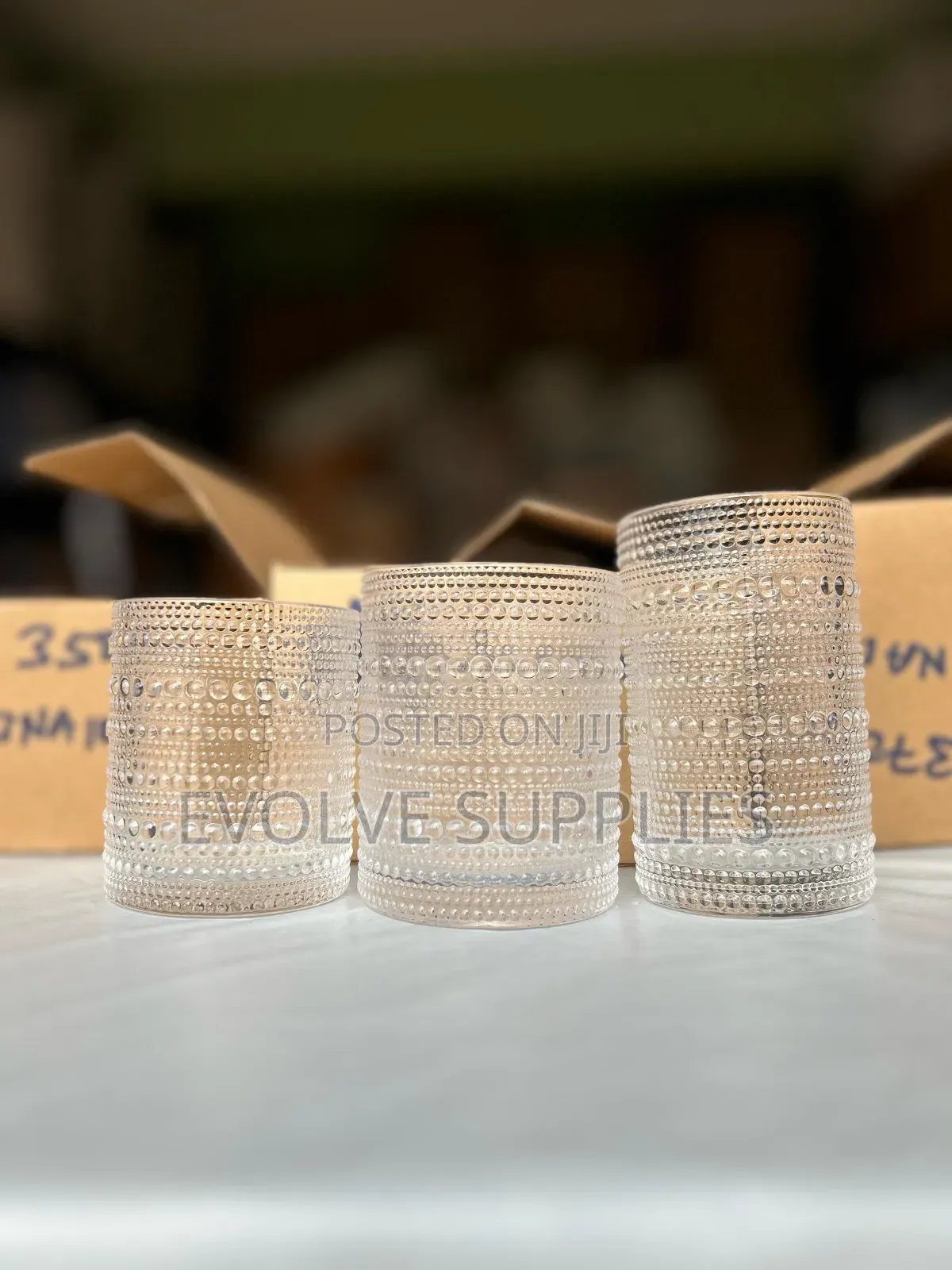 Hobnail Glass. ( 300ml, 400ml, 370ml)