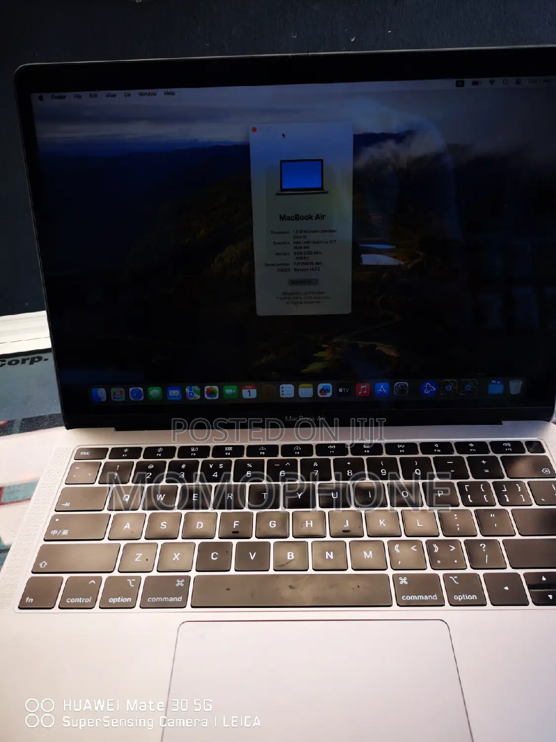 Laptop Apple MacBook Air 2019 8GB Intel Core i5 SSHD+SSD 256GB