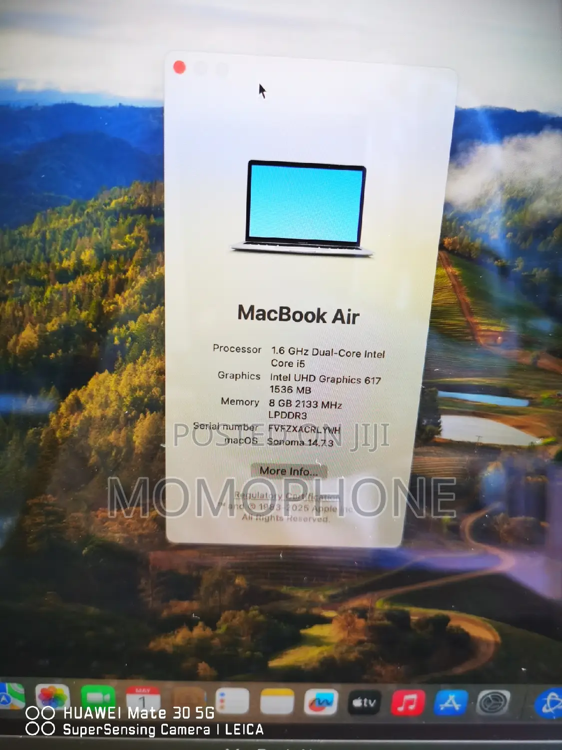 Laptop Apple MacBook Air 2019 8GB Intel Core i5 SSHD+SSD 256GB