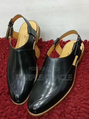 Louis Vuitton Men Black Solid Leather Shoe-Style Sandals