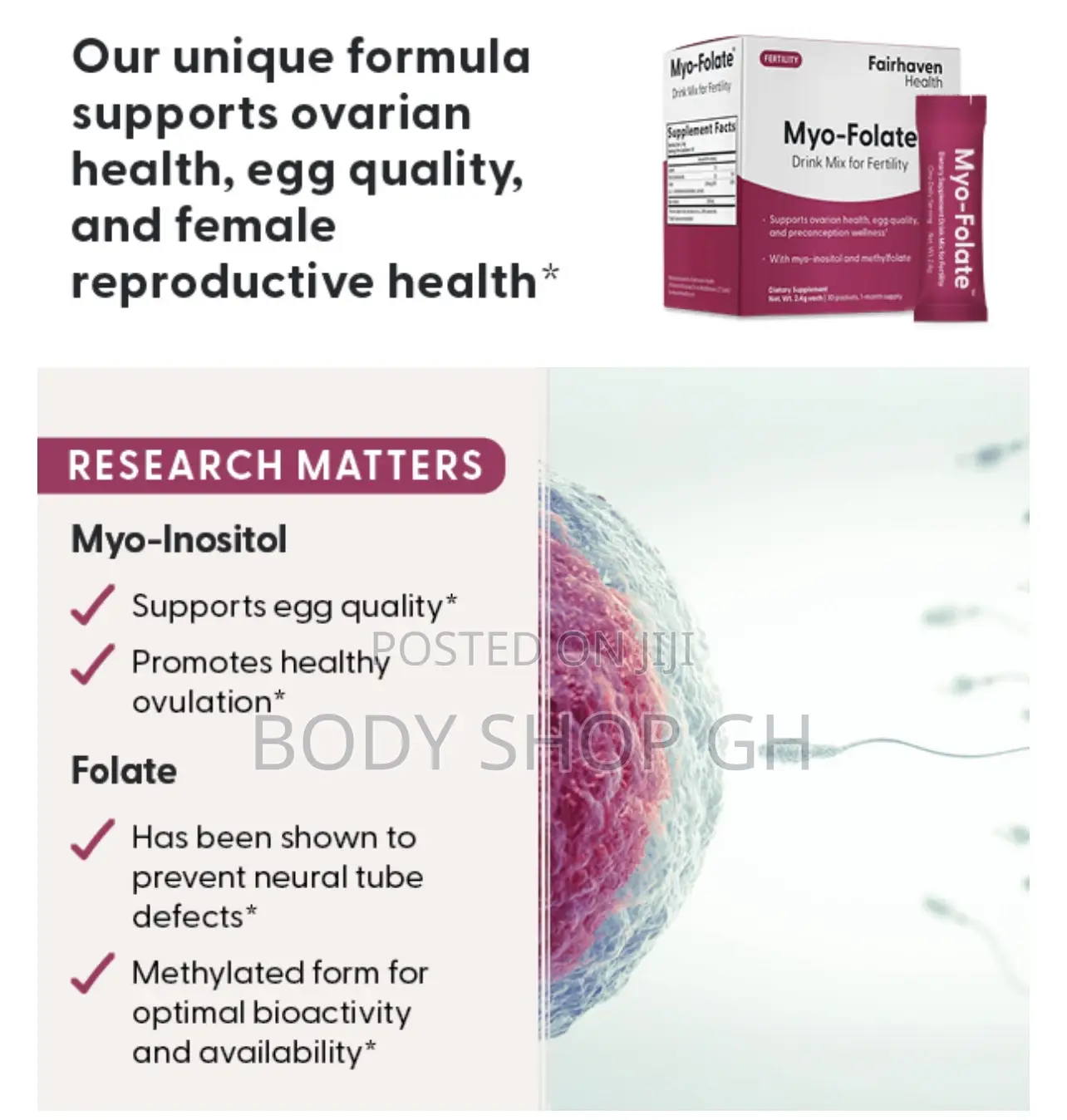 Myo-Folate for Female Fertility- Myo-Inositol + Methylfolate