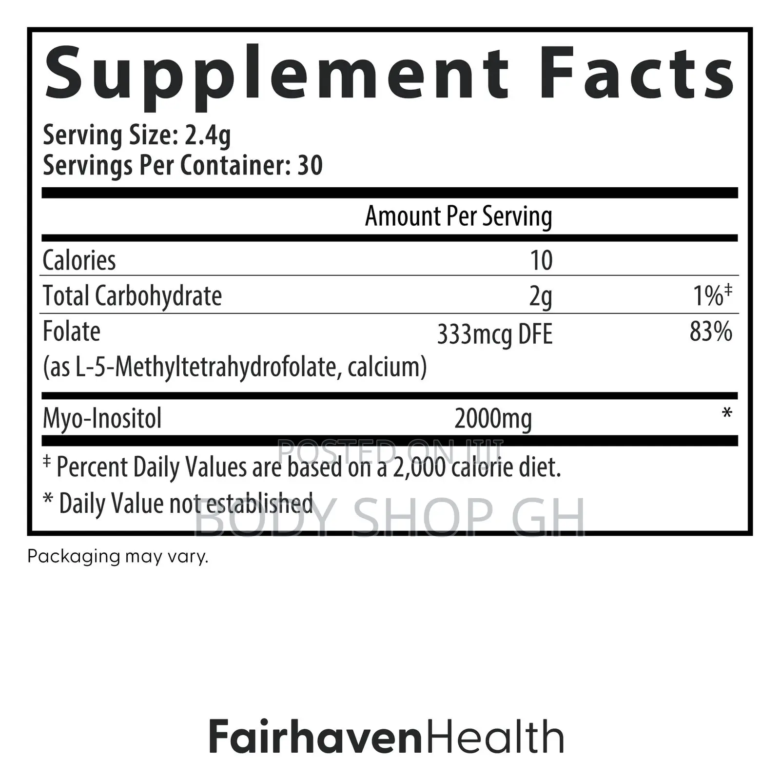 Myo-Folate for Female Fertility- Myo-Inositol + Methylfolate