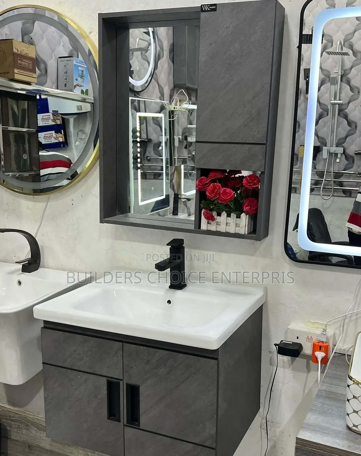 Cabinet Basin With Mirror 60cm Wide