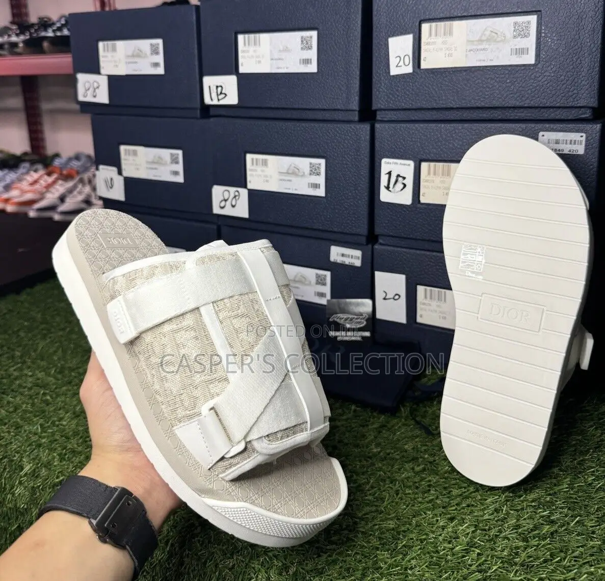 Dior Alpha Sandals Off White Beige Slides