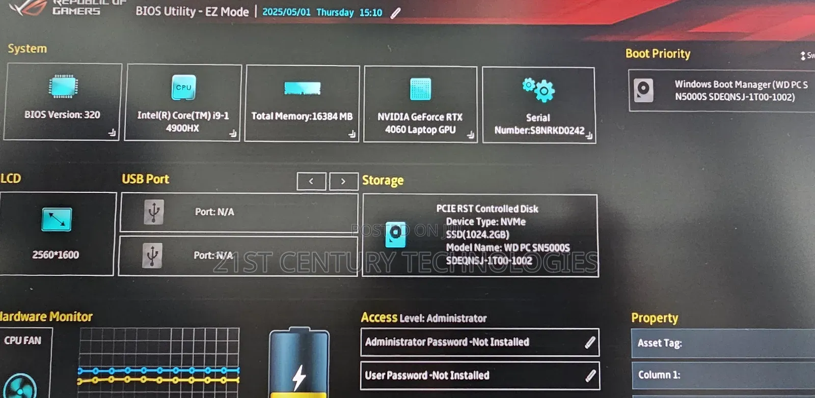 Laptop Asus ROG Strix G16 G614 16GB Intel Core i9 SSD 1T