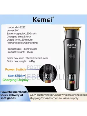Kemei Lifestyle Wide T-Blade Detailer Beard Trimmer 1200mah