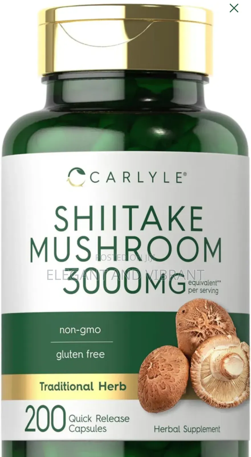 Shiitake Mushroom 3000mg Per Serving | 200 Capsules