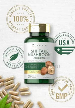 Shiitake Mushroom 3000mg Per Serving | 200 Capsules