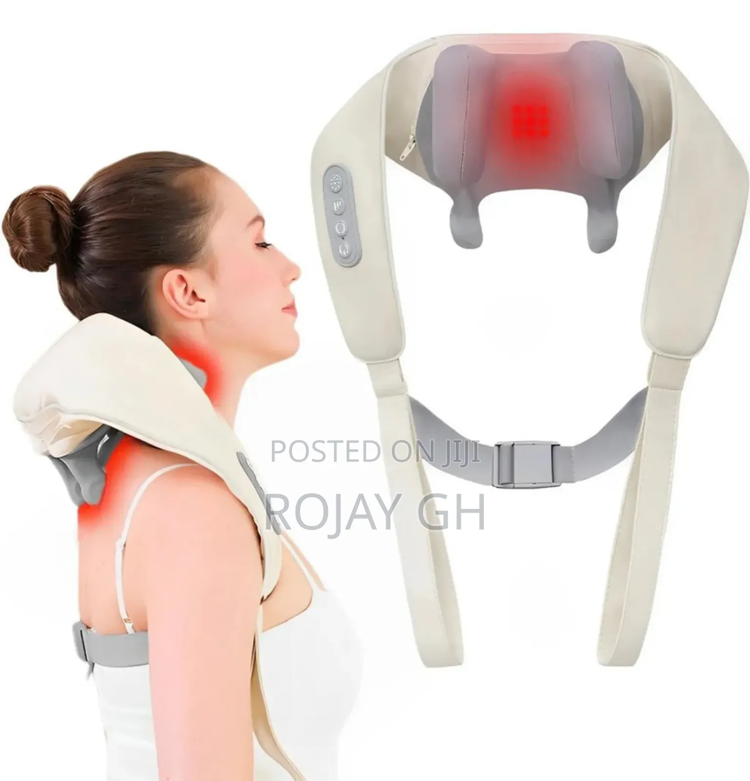 Rechargeable Neck Shoulder Massager With Heat - White