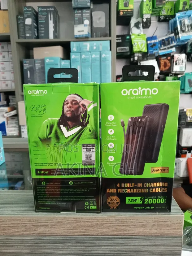 Oraimo 20000mah 12w Powerbank With Charging Cables Opb-P5201 2